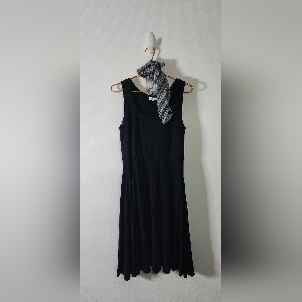 Mary Belle black heavey knit sleeveless dress size 1x. Worn once with crop denim